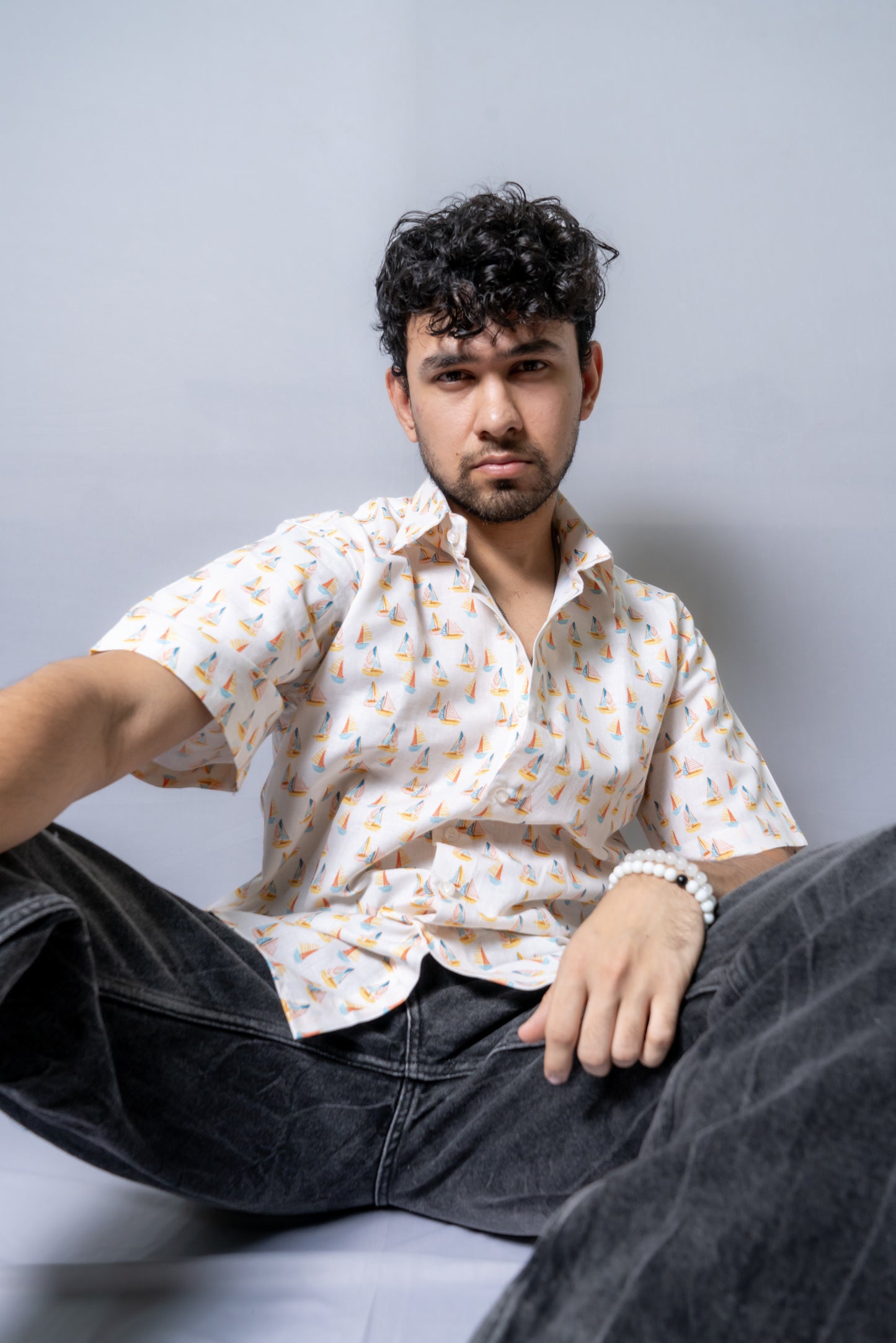 Linen Printed Shirt Sailing Shirt-