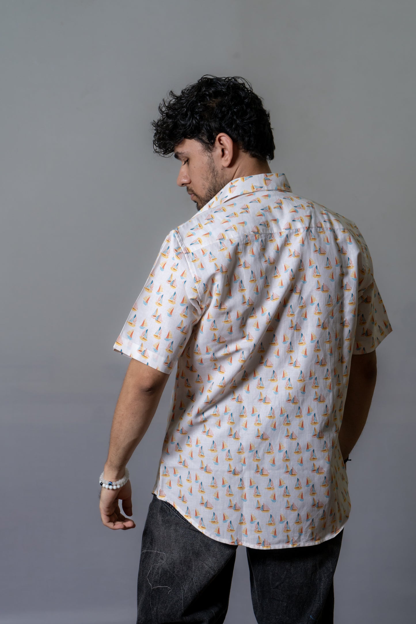 Linen Printed Shirt Sailing Shirt-