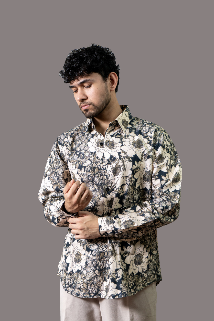 Linen Floral Printed Shirt Earthology-