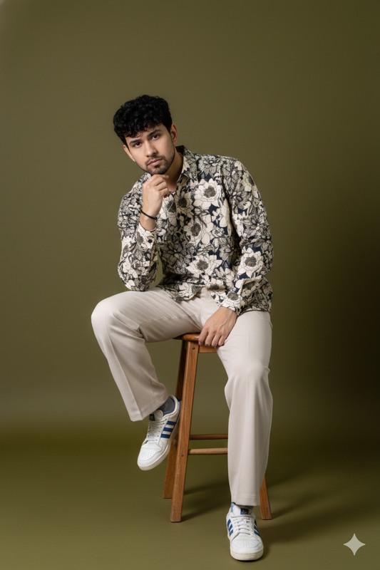 Linen Floral Printed Shirt Earthology-