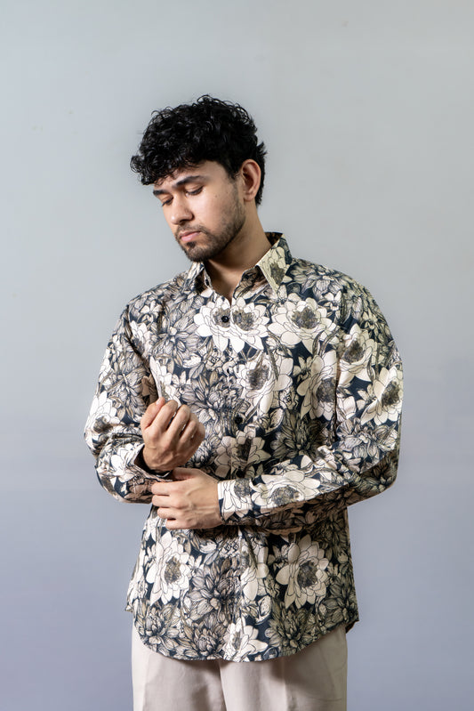 Linen Floral Printed Shirt Earthology-