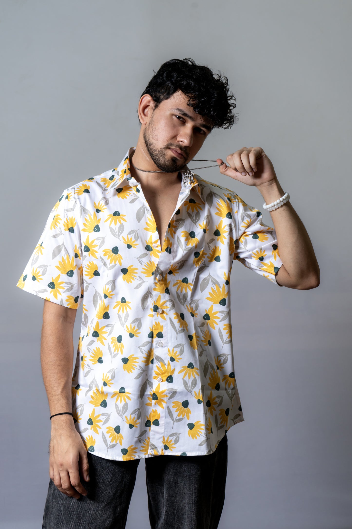 Floral Printed Shirt Sunflower Love-