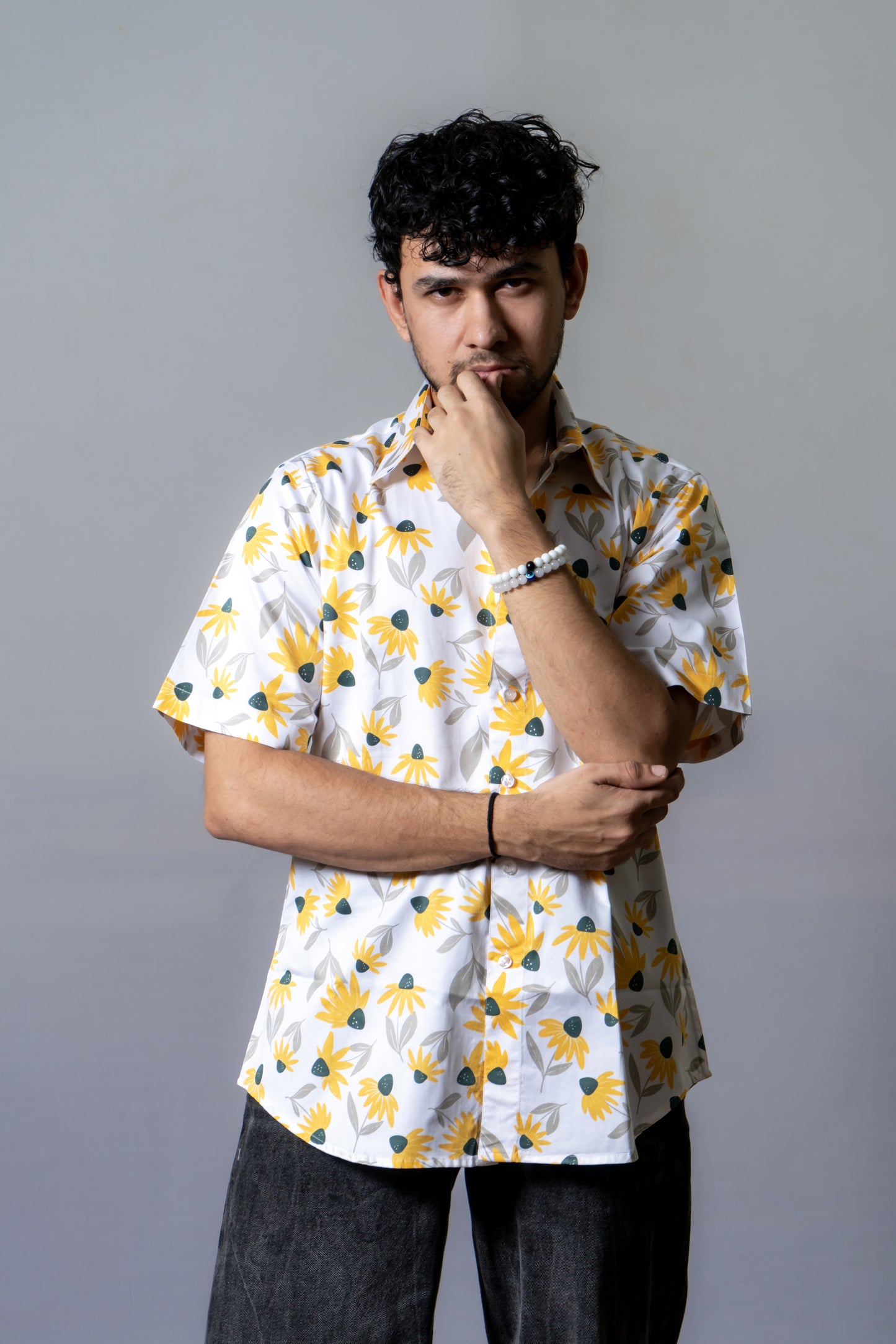 Floral Printed Shirt Sunflower Love-