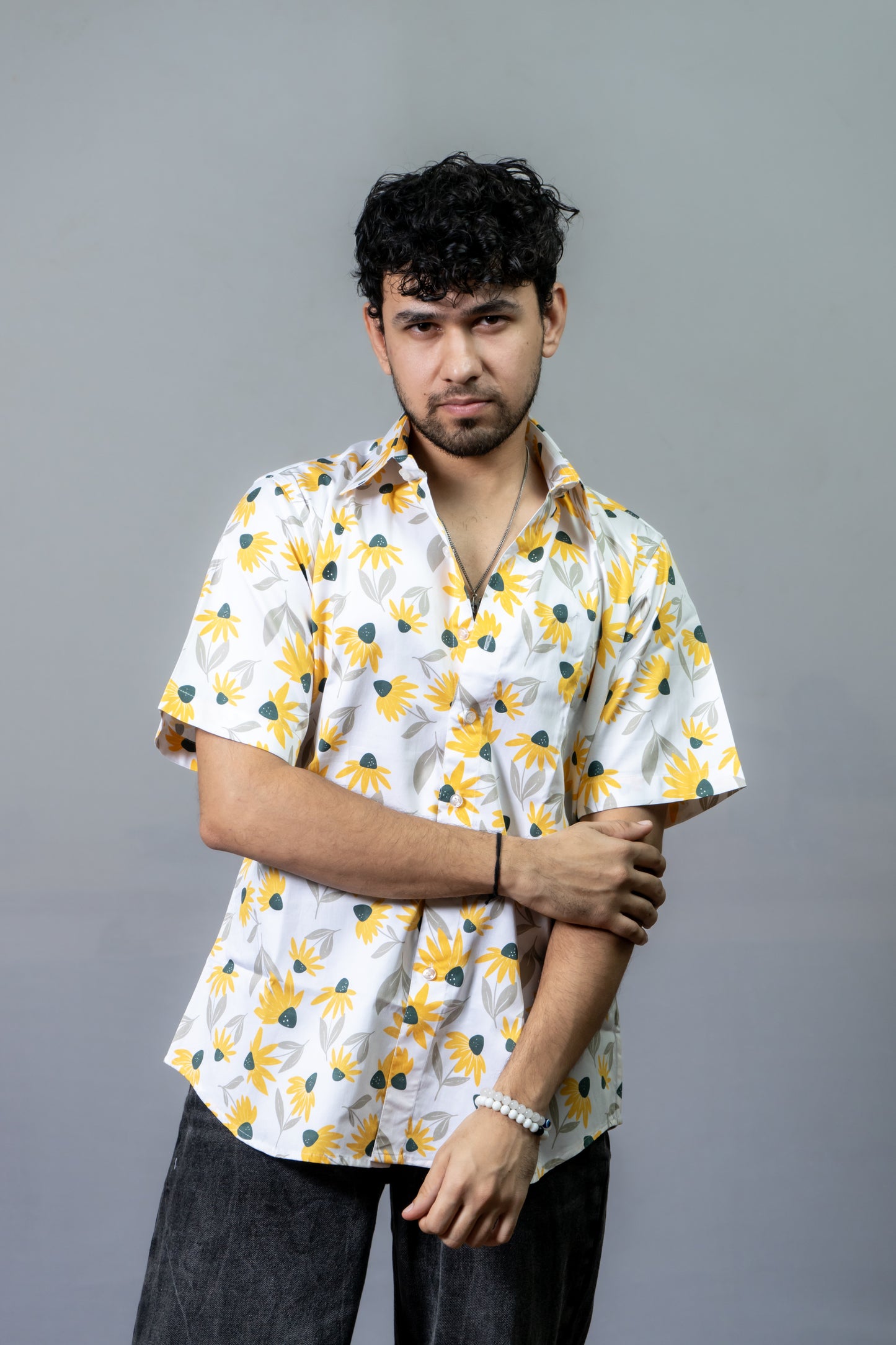 Floral Printed Shirt Sunflower Love-